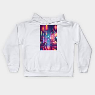 Tokyo Neon Anime Japan Night Street Vibes <3 Kids Hoodie